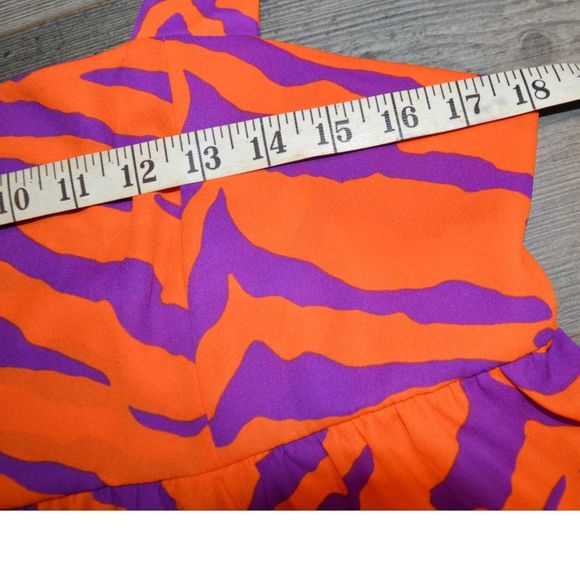 Adrienne Sleeveless Baby Doll Smocked Clemson Animal Print Dress - Picture 7 of 9